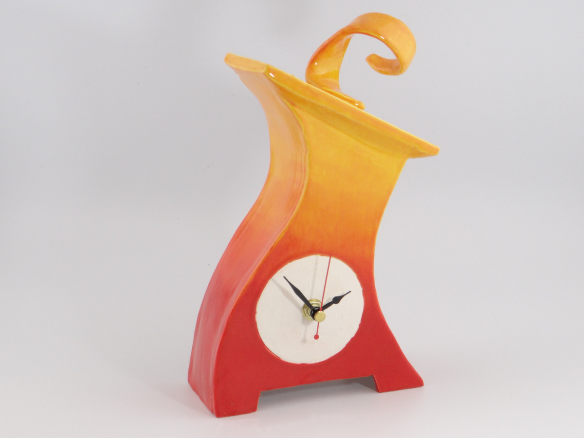 Ceramic Mantel Clock - Graduated Colour | Unique Handmade Clock