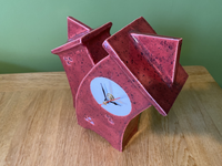 Double Ceramic Mantel Clock - Red Speckle Glaze | Handcrafted Design | Silent Sweep Movement