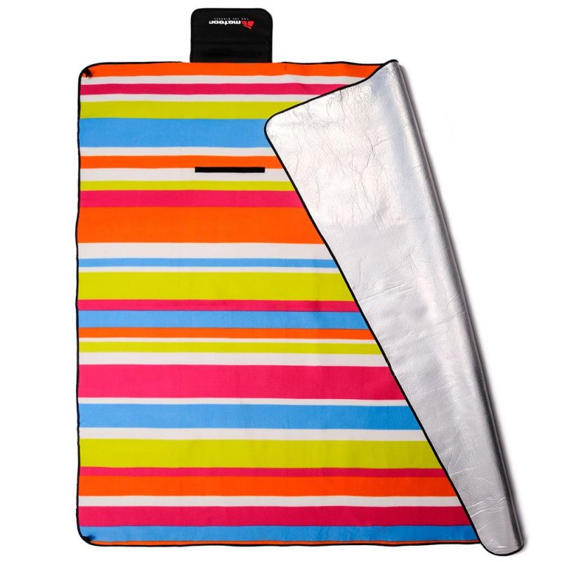 Meteor 77054 Picnic Blanket - Multicolored Stripes - 180 x 200 cm