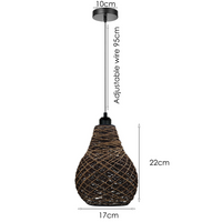 Woven Pendant Lamp Adjustable Height Creative Design Hanging Chandelier Pendant