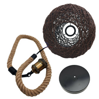 Rattan Ceiling Light Lamp Hanging Hemp Rope Pendant Lamp Shade