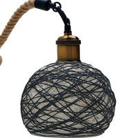 Rattan Ceiling Light Lamp Hanging Hemp Rope Pendant Lamp Shade