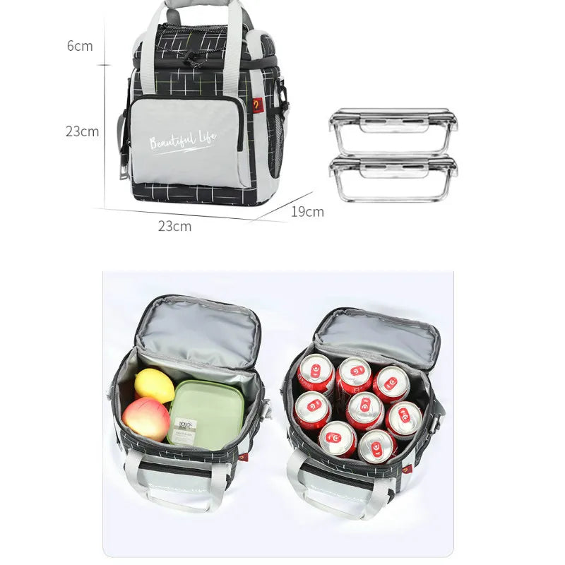 DENUONISS New Cooler Bag 16 Cans Waterproof Portable Food Picnic Beer Bag