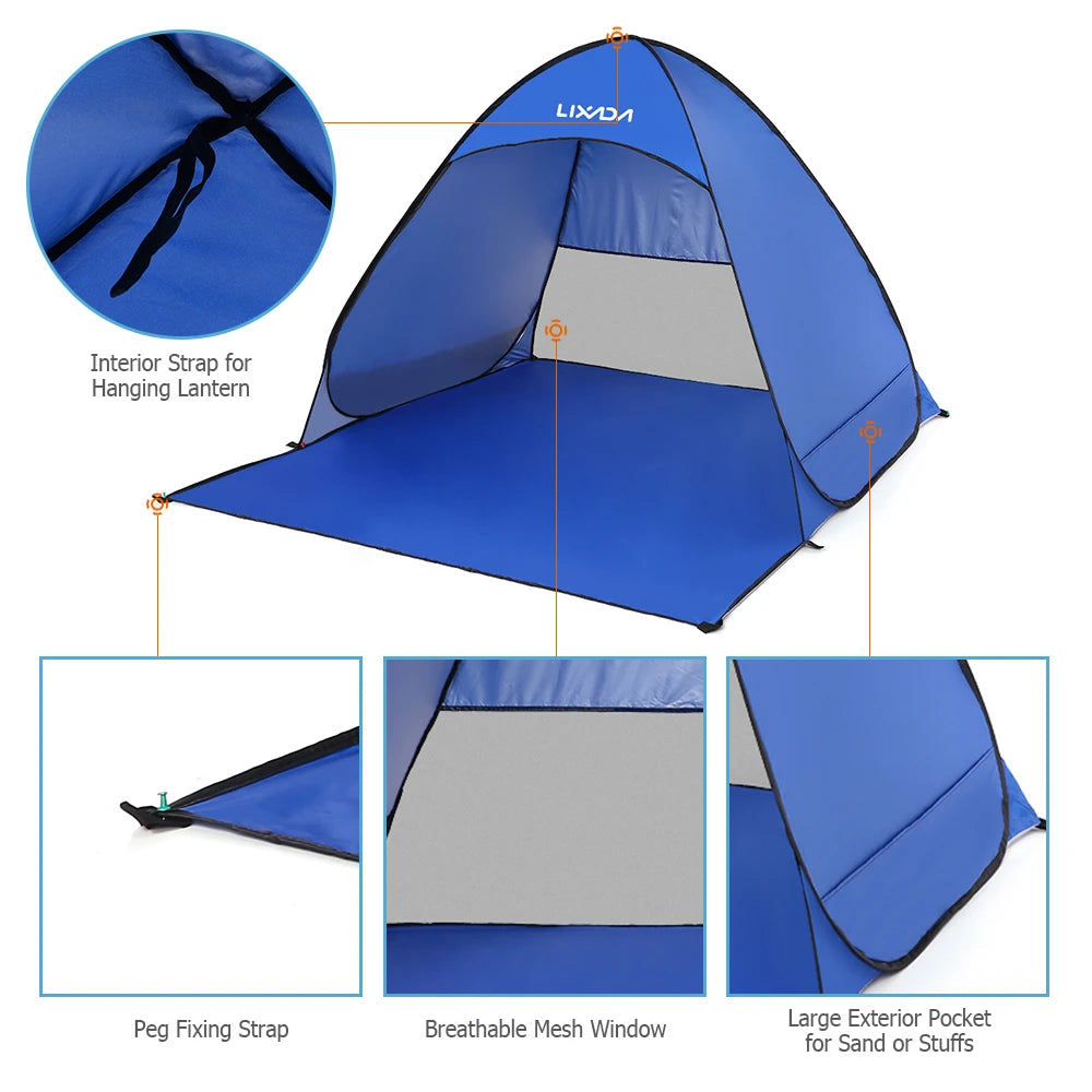 Lixada Automatic Instant Pop Up Beach Tent Lightweight Outdoor UV Protection