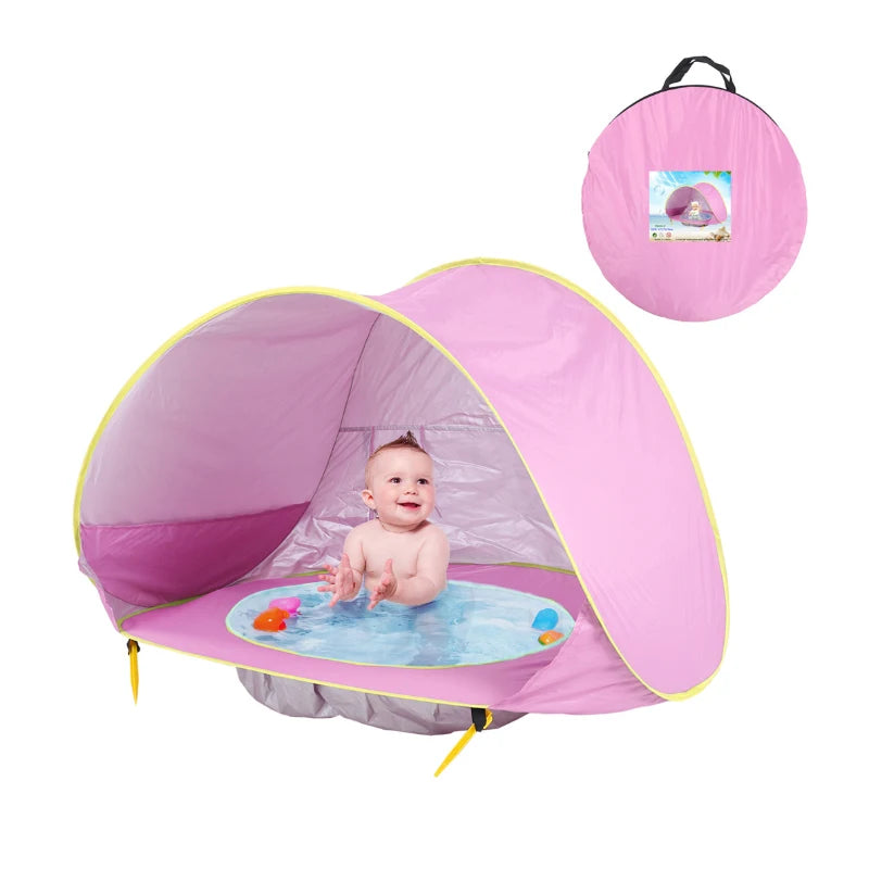 Baby Beach Tent Children Waterproof Pop Up sun Awning Tent UV-protecting Sunshelter with Pool