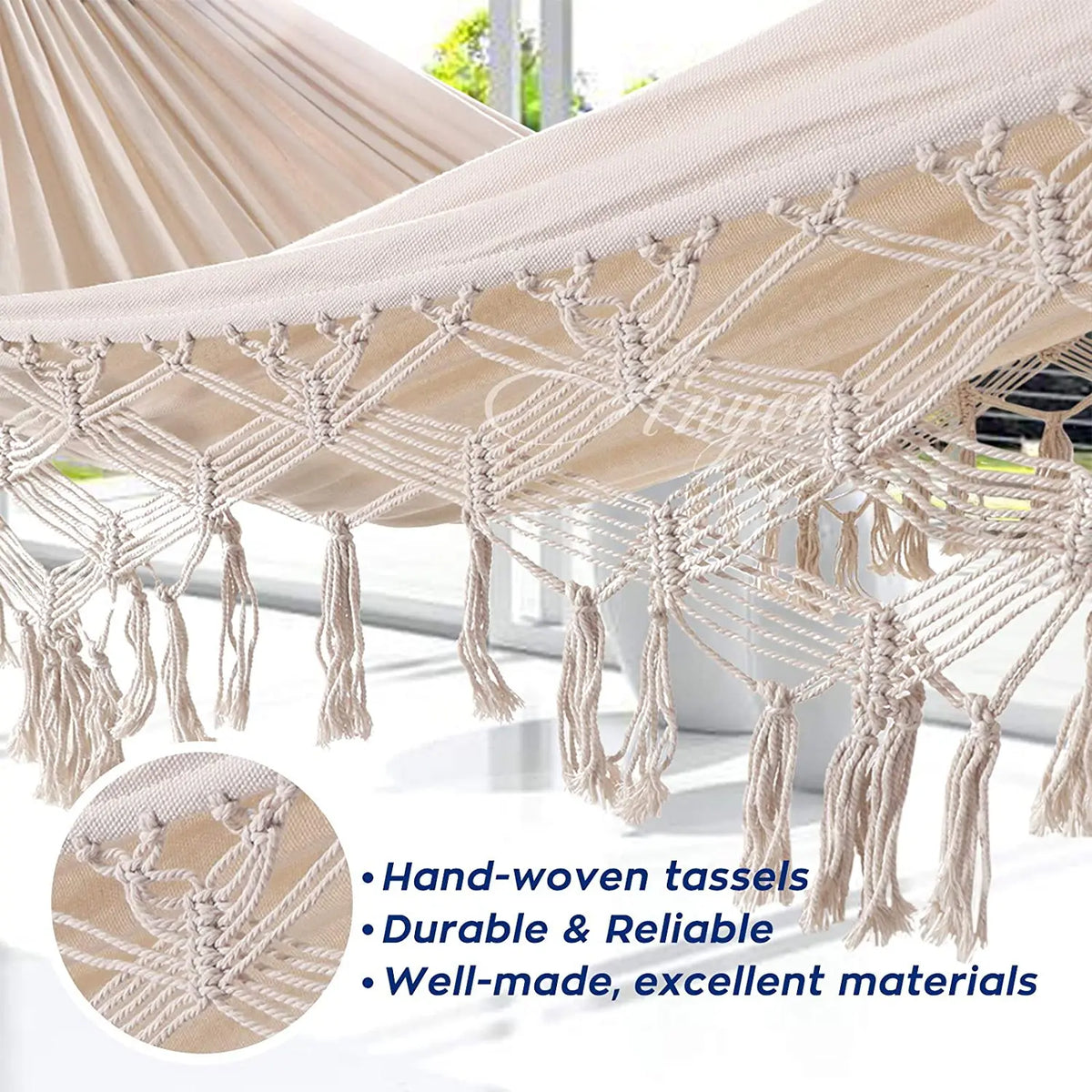 Nordic Style White Cotton hammock Outdoor Indoor Garden