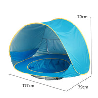 Baby Beach Tent Children Waterproof Pop Up sun Awning Tent UV-protecting Sunshelter with Pool