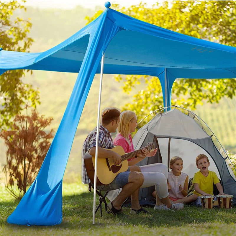 Large Shaded Beach Tent Outdoor Lightweight Windproof UV Protection