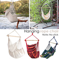 Canvas Hammock Chair Swing Indoor Garden Sports Home Travel Leisure Hiking Camping Stripe Hammock Hanging Bed (NO Stick NO Rope)