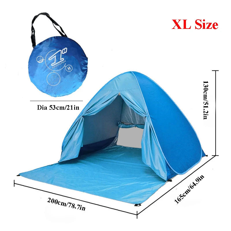 2-3Persons Pop Up Beach Tent  UV50+ Portable Ultralight Sunscreen