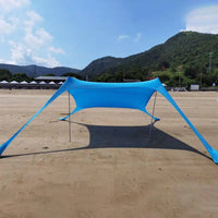 Family Sunshade Beach Tent With Sandbag UPF50+ UV Lycra Large Family Canopy