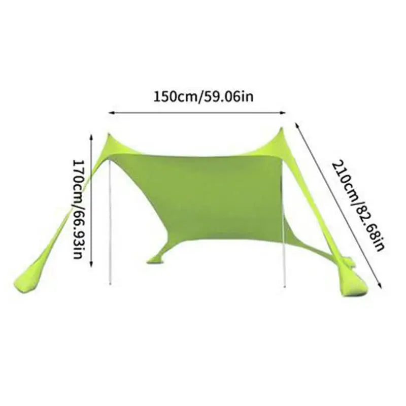 Family Sunshade Beach Tent With Sandbag UPF50+ UV Lycra Large Family Canopy