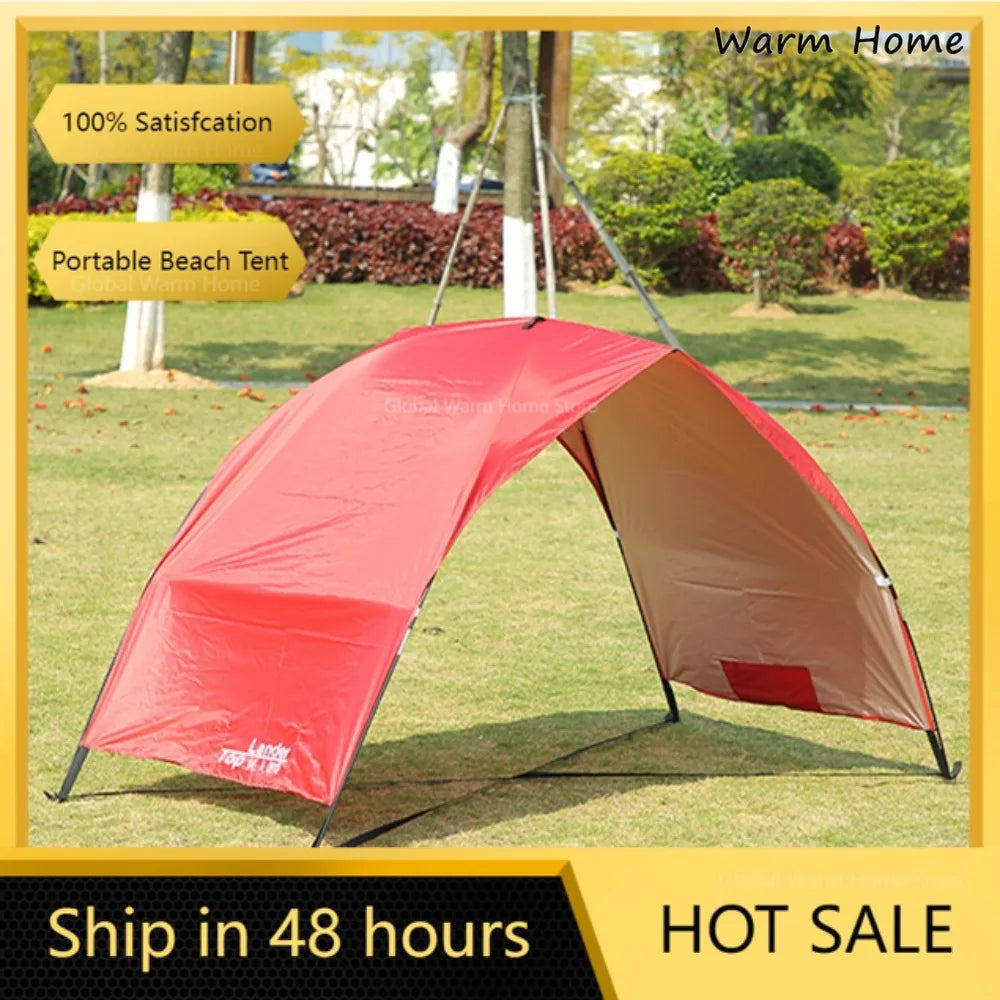 Portable Protective Canopy for Sunshades for Outdoor Beach, Foldable Double Tent Canopy with Anti-UV Coating