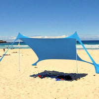 Family Sunshade Beach Tent With Sandbag UPF50+ UV Lycra Large Family Canopy