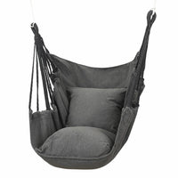 HooRu Hammock Chair Outdoor Hanging Rope Swing with Pillow