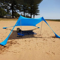 Family Sunshade Beach Tent With Sandbag UPF50+ UV Lycra Large Family Canopy